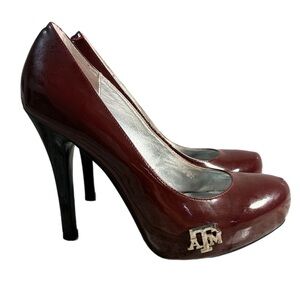 Texas A&M Chic Burgundy Heels with Logo Accent